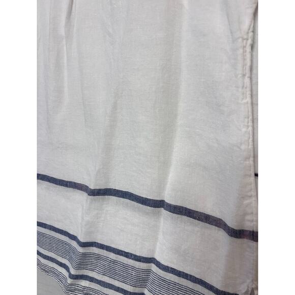 Talbots Size SM White Linen Top With Blue Accents - Picture 2 of 6